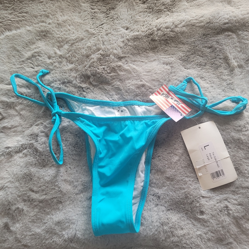 Jelly swimwear  Bikini bottoms size large color turquoiseblue